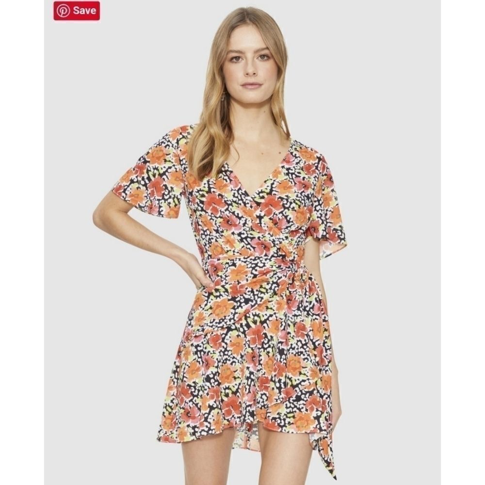 Cooper St Let Go Wrap Mini Floral Dress